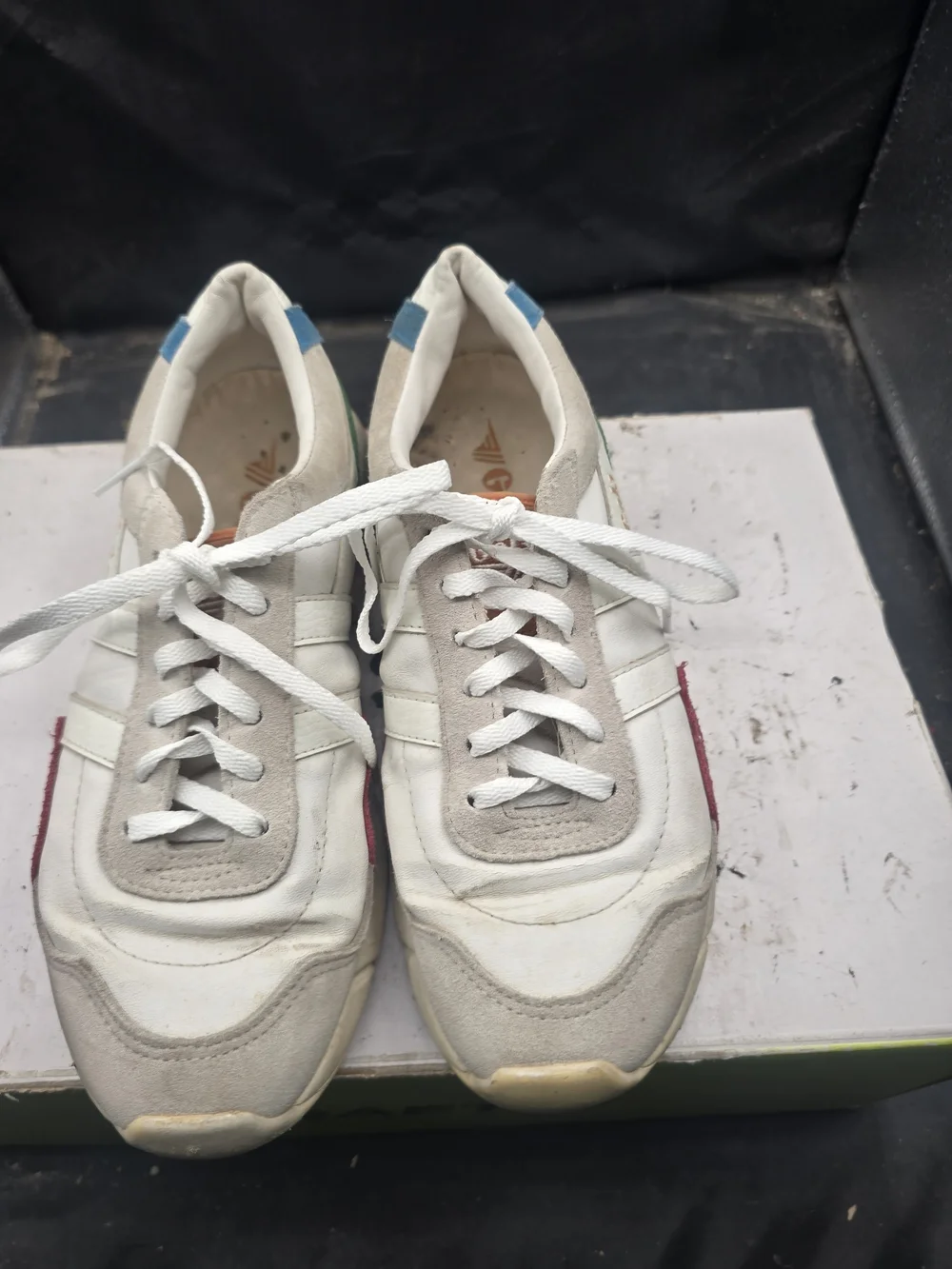 Gola White Sneakers with Blue and Red Accents